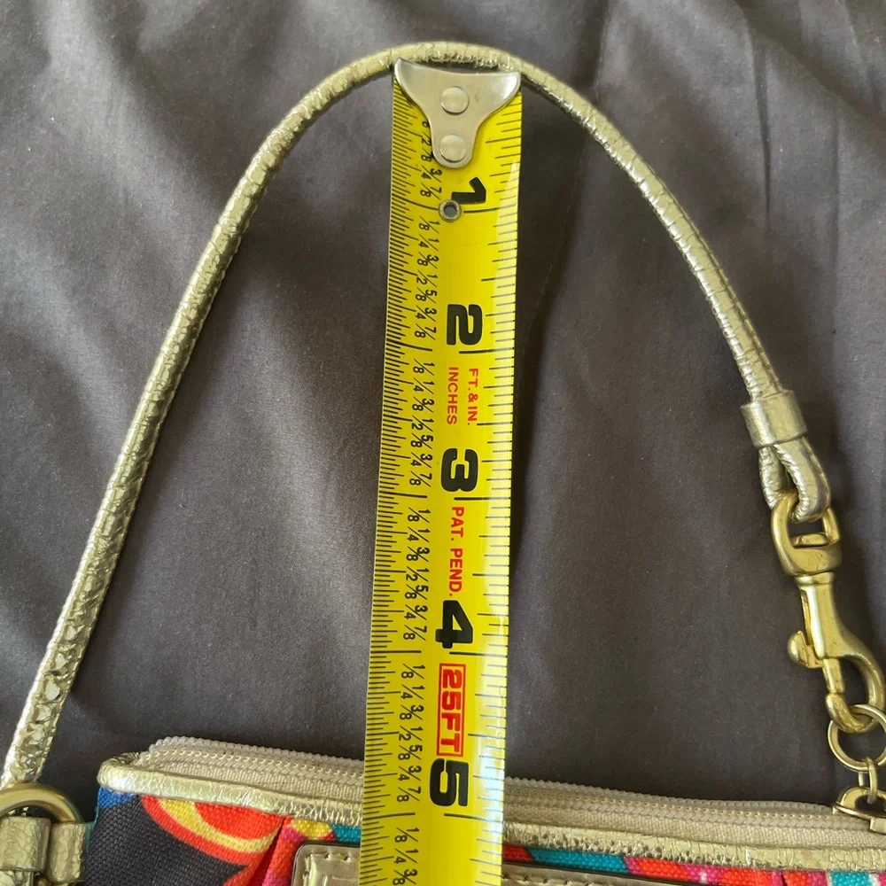 COACH - Mini Wristlet - Wallet- Vibrant Multicolor- Canvas - Picture 4 of 16